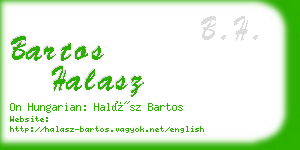 bartos halasz business card